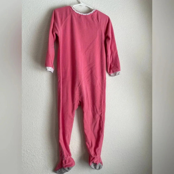 Carters toddler girls fleece footie pajamas pink fox print size 4T - Picture 3 of 6